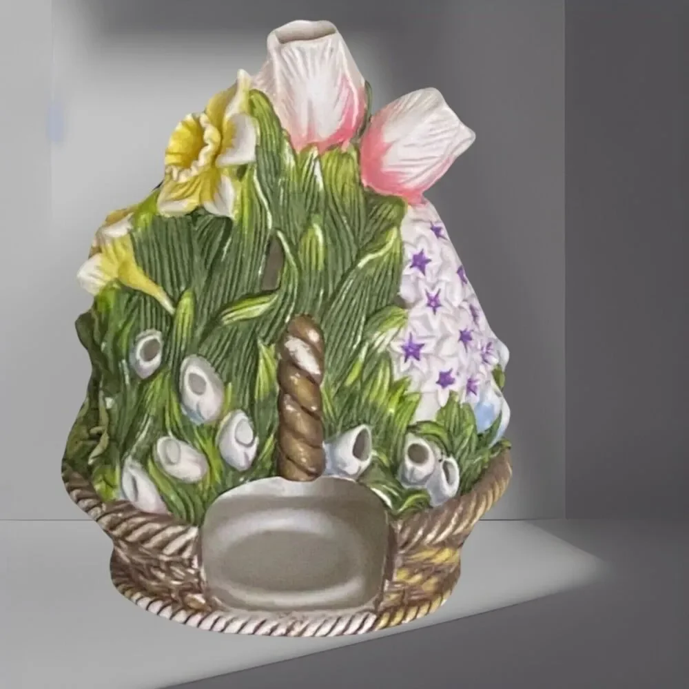 Partylite Tealight Holder Floral Bouquet P7747  Retired 8” x 5”